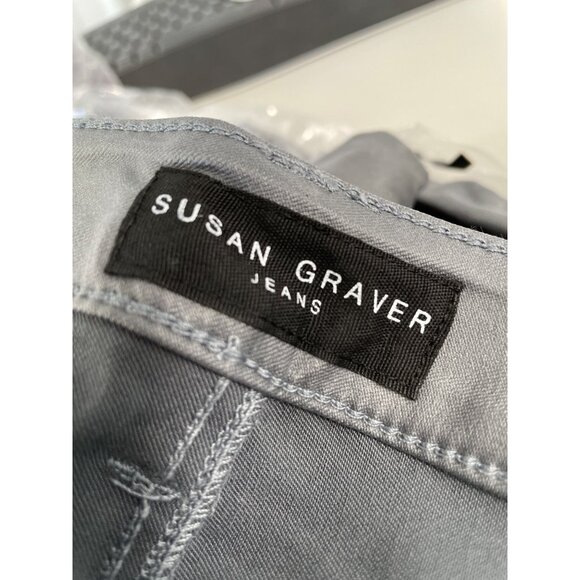 GRAVER Susan Graver Regular Coated Stretch Woven Ankle Pants 10 Dark Pewter NEW - Picture 3 of 7